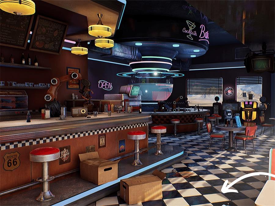 UE4/UE5 Restaurant - American Restaurant - Cafe - Diner Environment - NXlfB1|NXlfB1