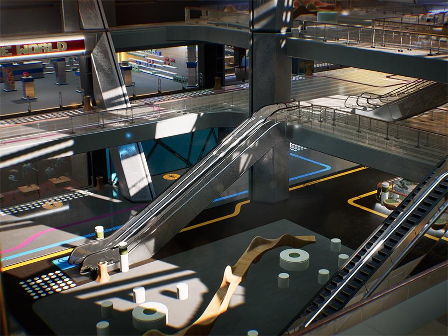 UE4/UE5 Shopping Mall Environment Kit - NXlfB1|NXlfB1