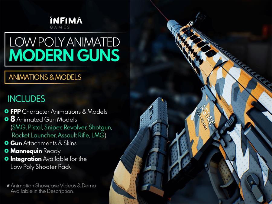 UE4/UE5 Low Poly Animated - Modern Guns Pack - NXlfB1|NXlfB1