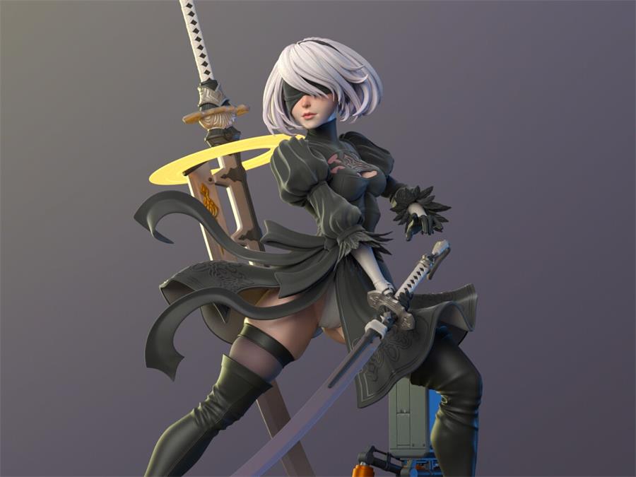 2B - Nier Automata 3D Print Model - NXlfB1|NXlfB1