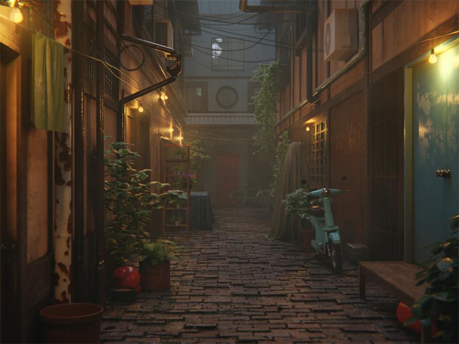 Japanese Alley – Blender - NXlfB1|NXlfB1