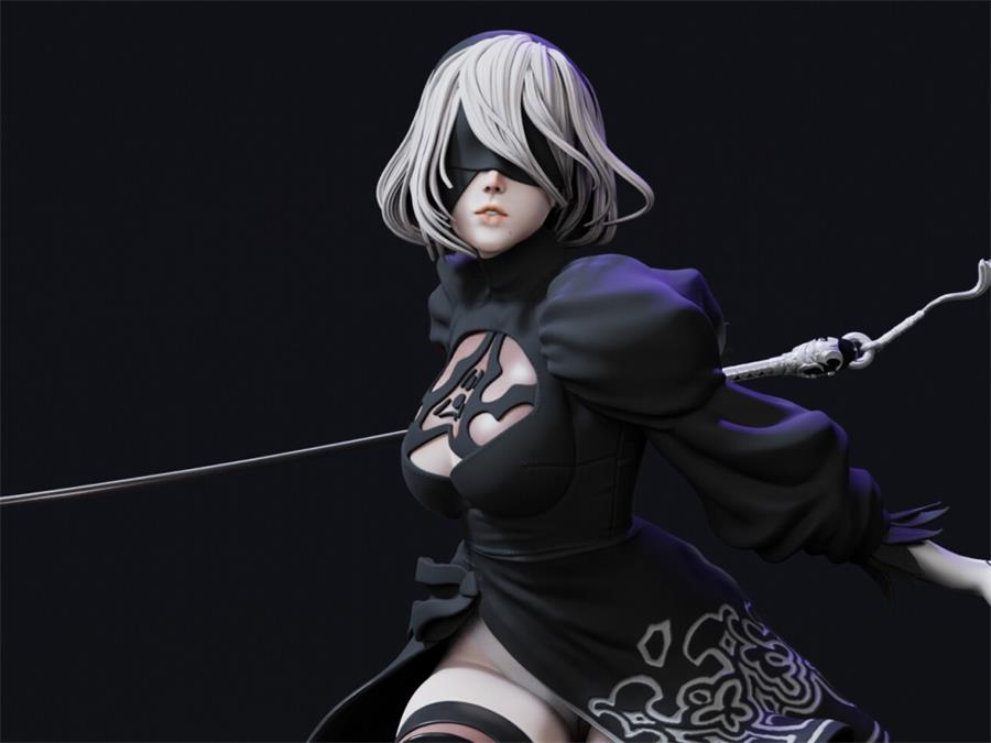 2B Nier Automata – 3D PRINTABLE Figure STL - NXlfB1|NXlfB1