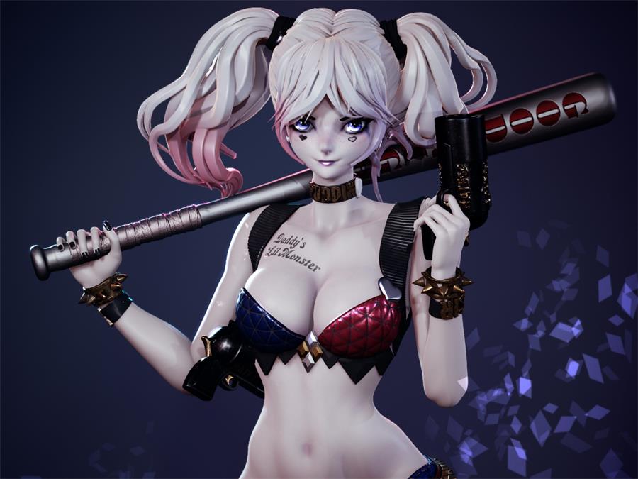 moonclock_harley_quinn – 3D PRINTABLE Figure STL - NXlfB1|NXlfB1