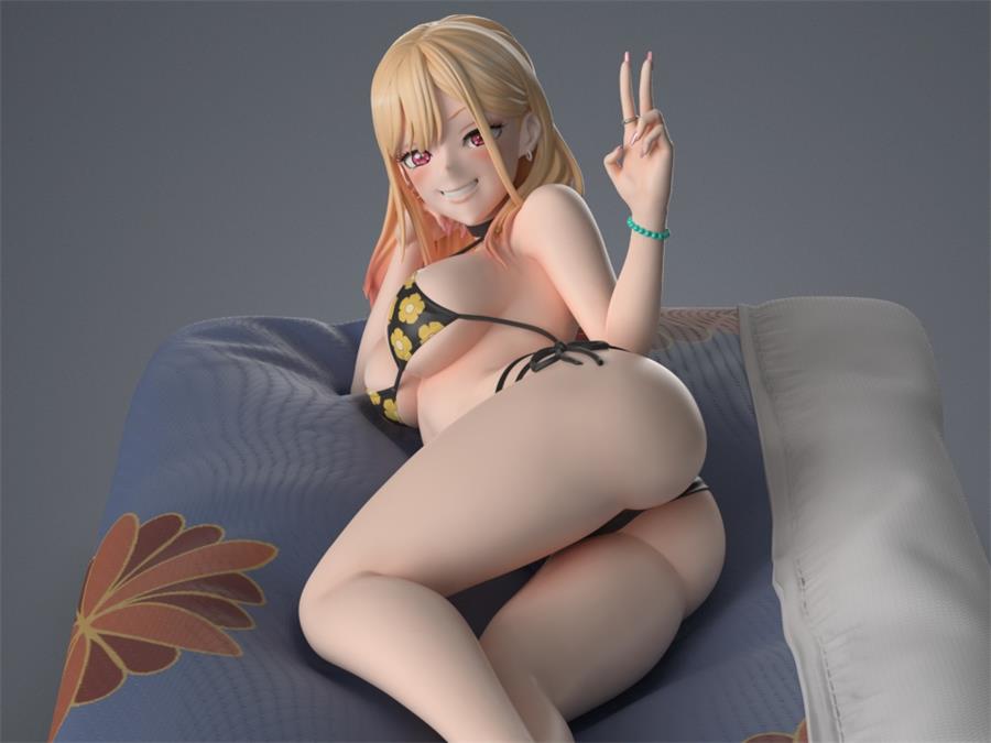 Marin Kitagawa on bed – 3D PRINTABLE Figure STL - NXlfB1|NXlfB1