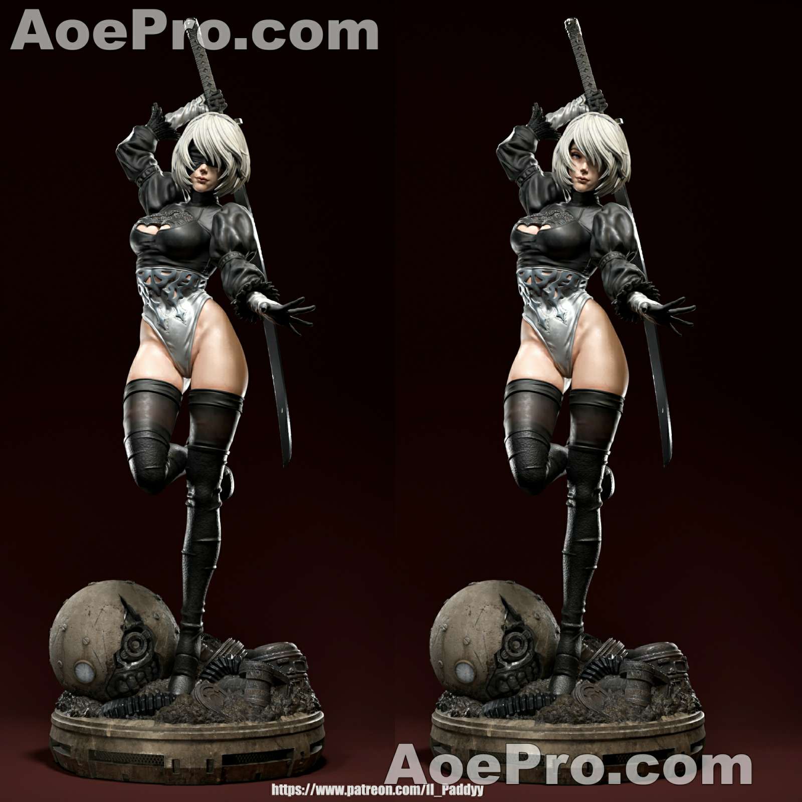 图片[1]|Il Paddyy - 2B From Nier Automata – 3D PRINTABLE Figure STL - NXlfB1|NXlfB1