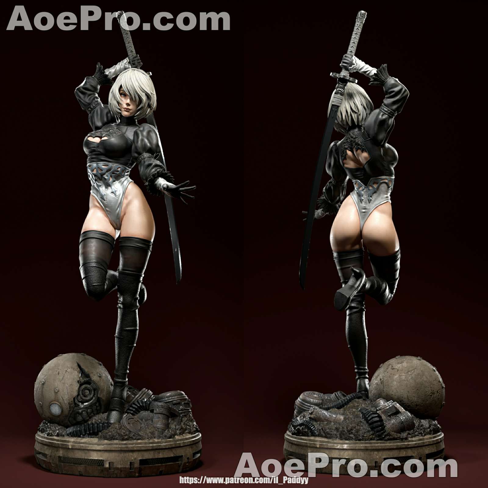 图片[2]|Il Paddyy - 2B From Nier Automata – 3D PRINTABLE Figure STL - NXlfB1|NXlfB1