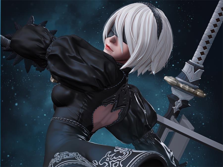 2b - Nier Automata – 3D PRINTABLE Figure STL - NXlfB1|NXlfB1