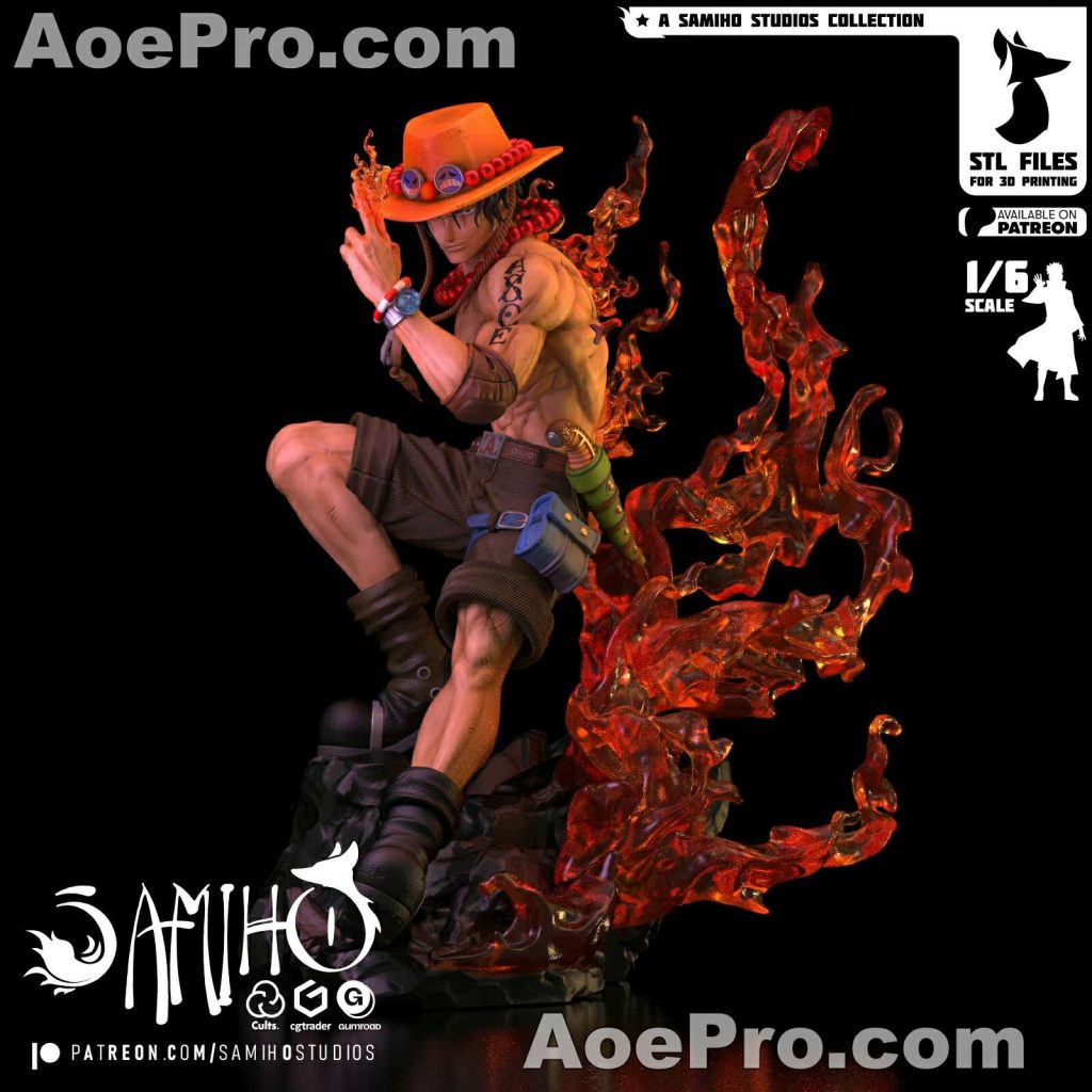 图片[2]|Samiho Studios - Portgas D. Ace – 3D PRINTABLE Figure STL - NXlfB1|NXlfB1