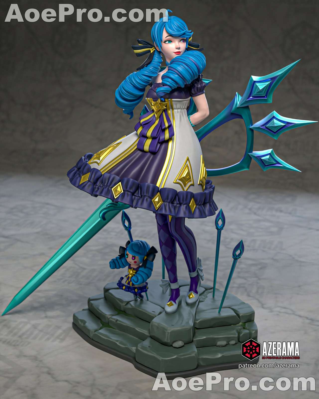 图片[1]|Azerama - Gwen League Of Legends – 3D PRINTABLE Figure STL - NXlfB1|NXlfB1