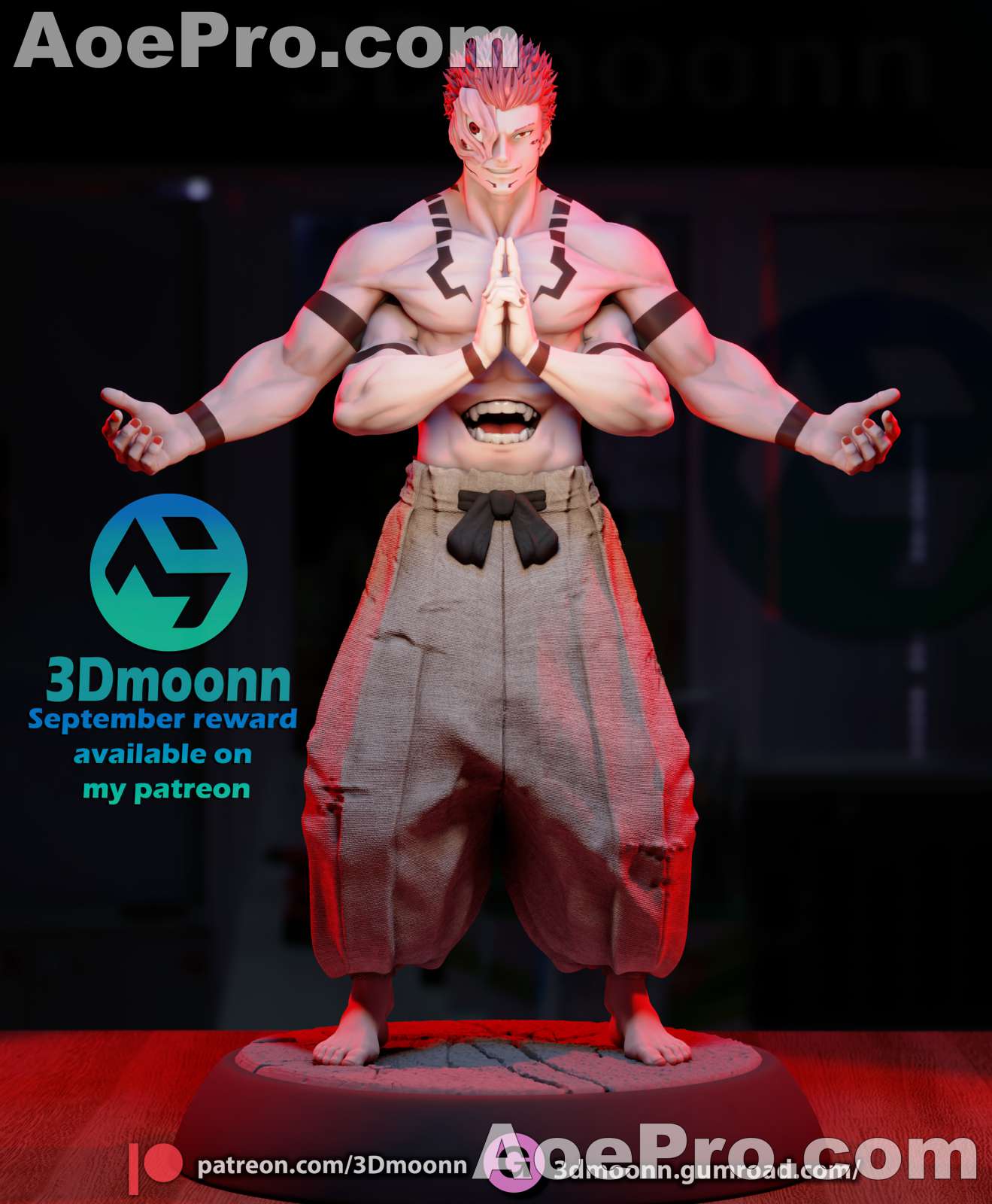 图片[1]|3Dmoonn - Ryomen Sukuna – 3D PRINTABLE Figure STL - NXlfB1|NXlfB1