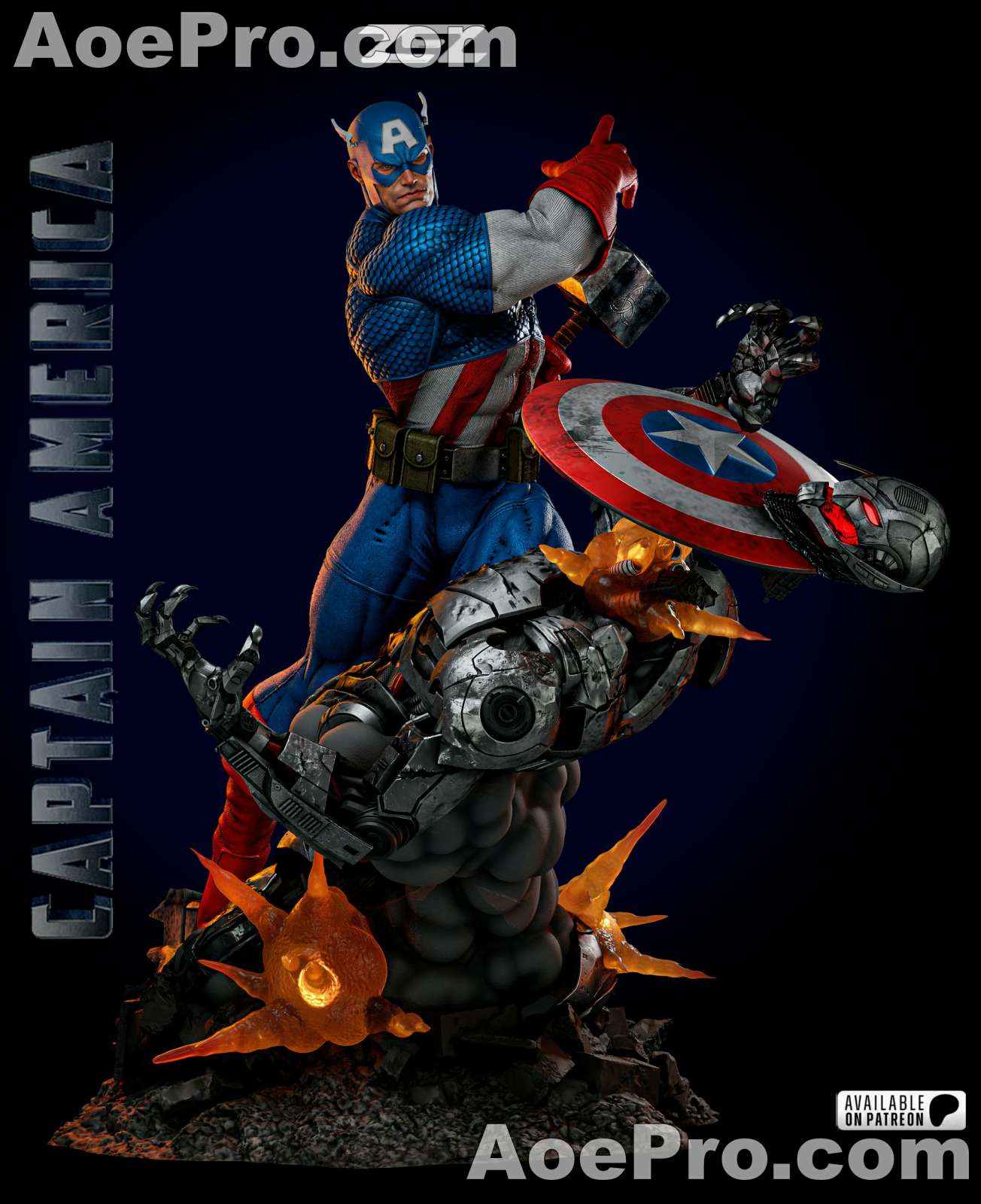 图片[1]|ZEZ Studio - Capitan America vs Ultron Sculpture and Busto – 3D PRINTABLE Figure STL - NXlfB1|NXlfB1