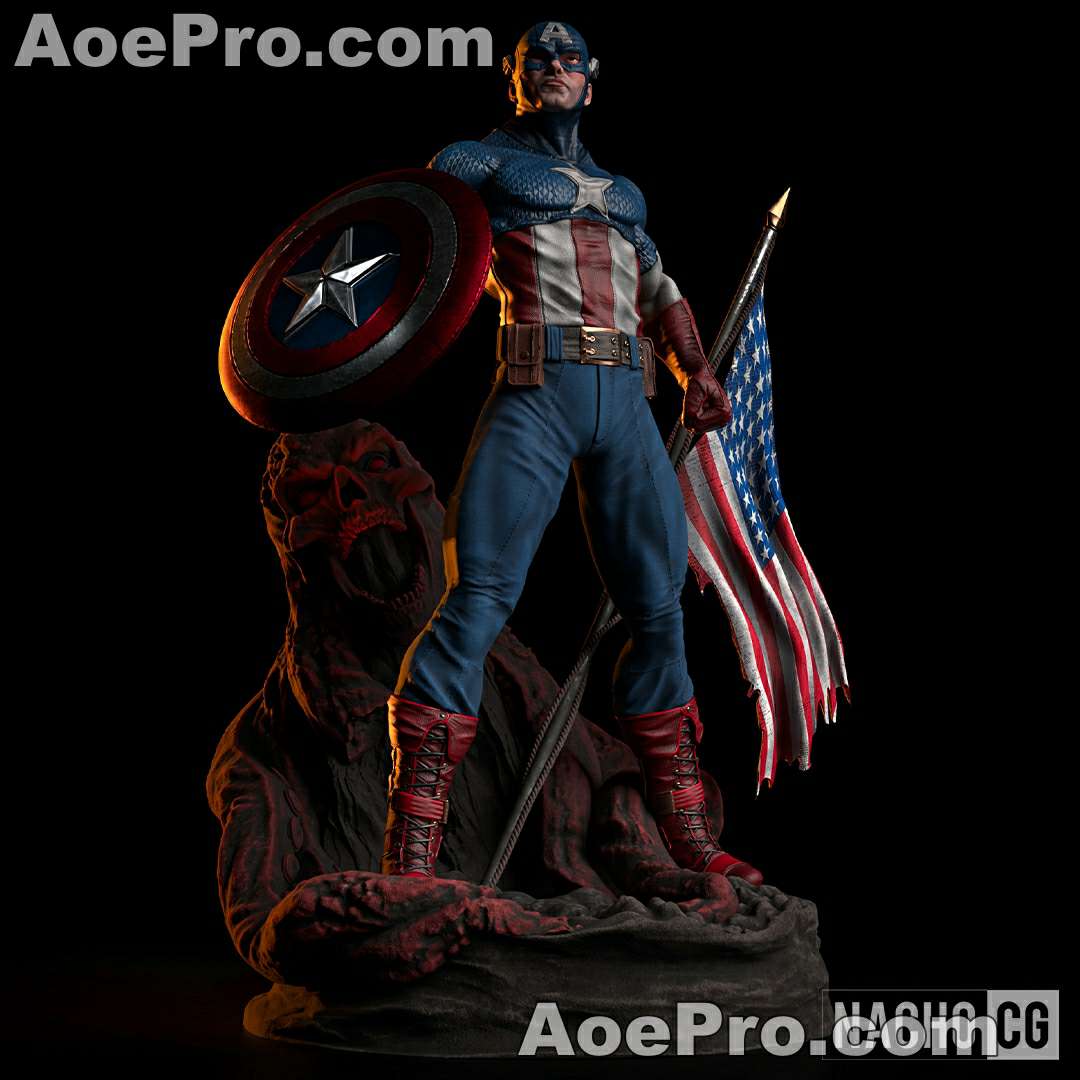 图片[1]|Fan Art - Captain America Classic - Statue – 3D PRINTABLE Figure STL - NXlfB1|NXlfB1