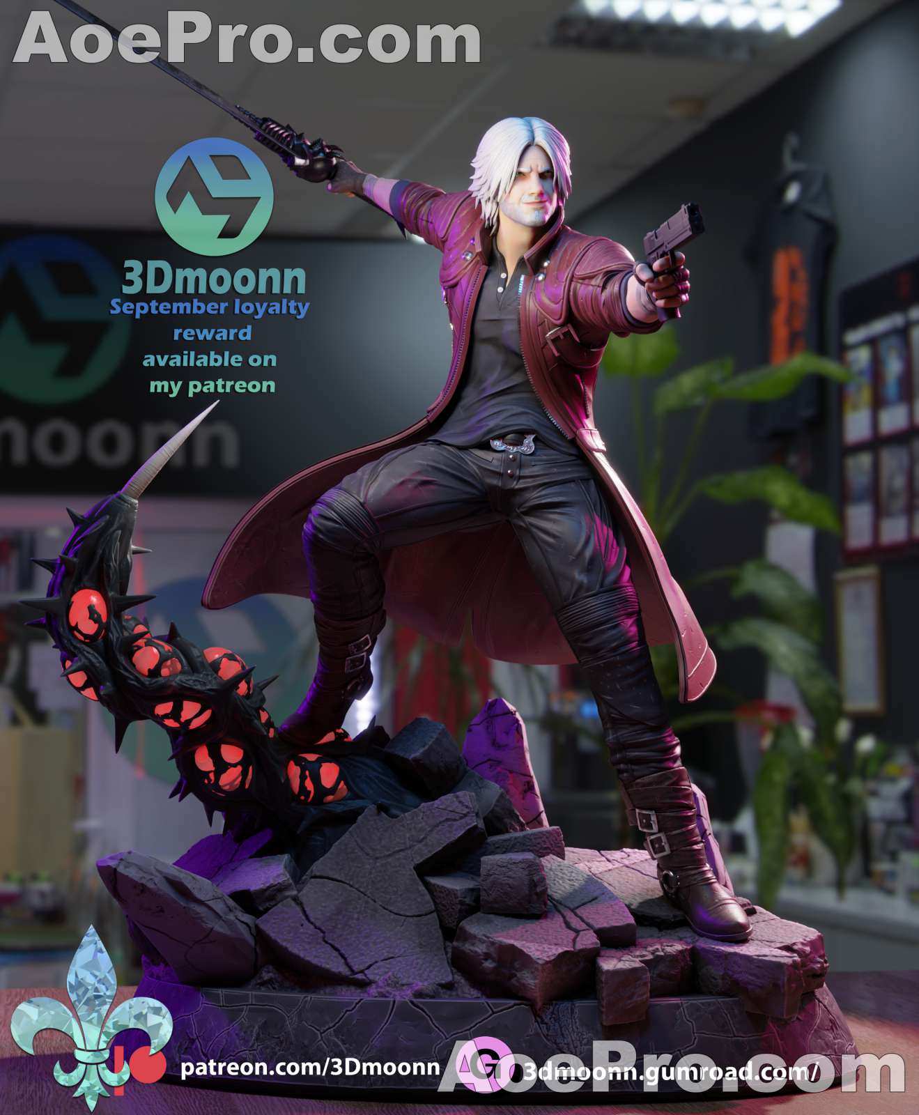 图片[1]|3Dmoonn - Dante Devil May Cry 5 – 3D PRINTABLE Figure STL - NXlfB1|NXlfB1