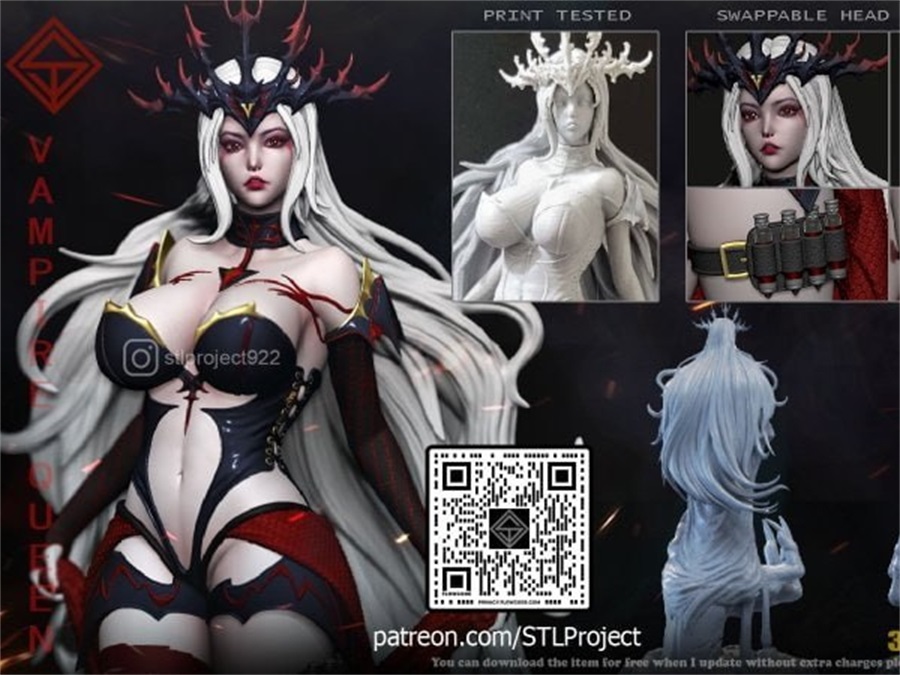 STL Project - Vampire Queen – 3D Print Model Figure STL - NXlfB1|NXlfB1