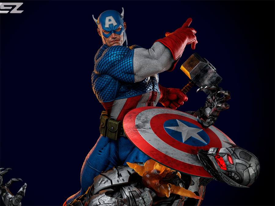 ZEZ Studio - Capitan America vs Ultron Sculpture and Busto – 3D PRINTABLE Figure STL - NXlfB1|NXlfB1