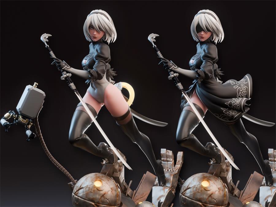 Bulkamancer Sculpts - 2B Nier Automata – 3D PRINTABLE Figure STL - NXlfB1|NXlfB1