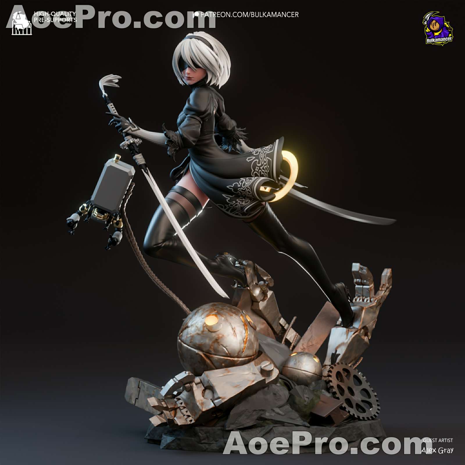 图片[1]|Bulkamancer Sculpts - 2B Nier Automata – 3D PRINTABLE Figure STL - NXlfB1|NXlfB1