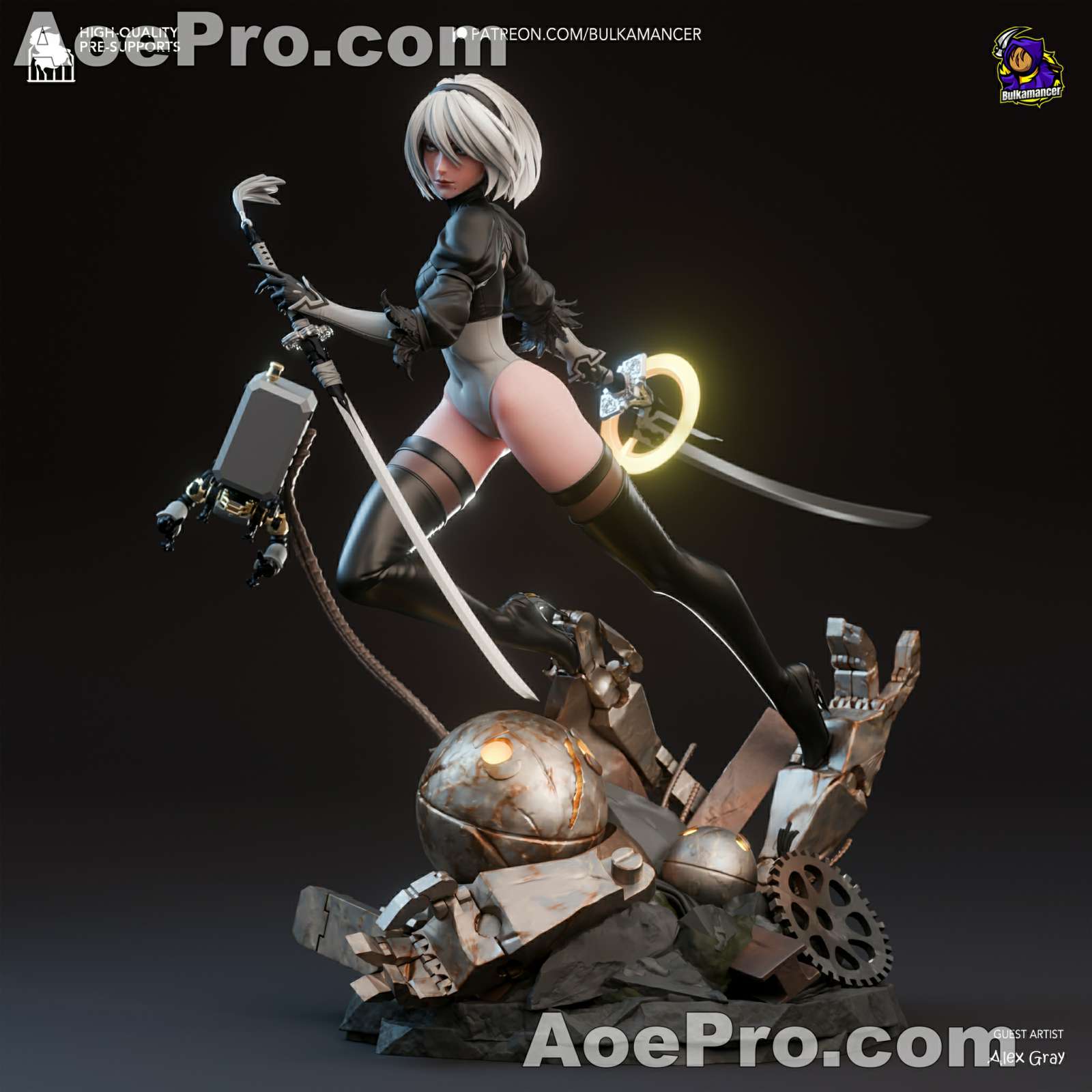 图片[2]|Bulkamancer Sculpts - 2B Nier Automata – 3D PRINTABLE Figure STL - NXlfB1|NXlfB1