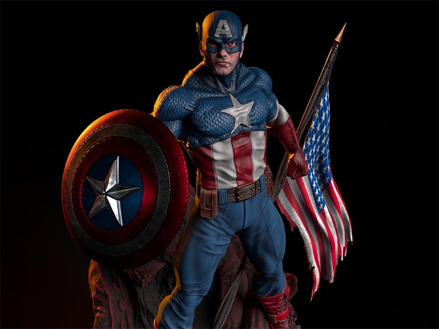 Fan Art - Captain America Classic - Statue – 3D PRINTABLE Figure STL - NXlfB1|NXlfB1