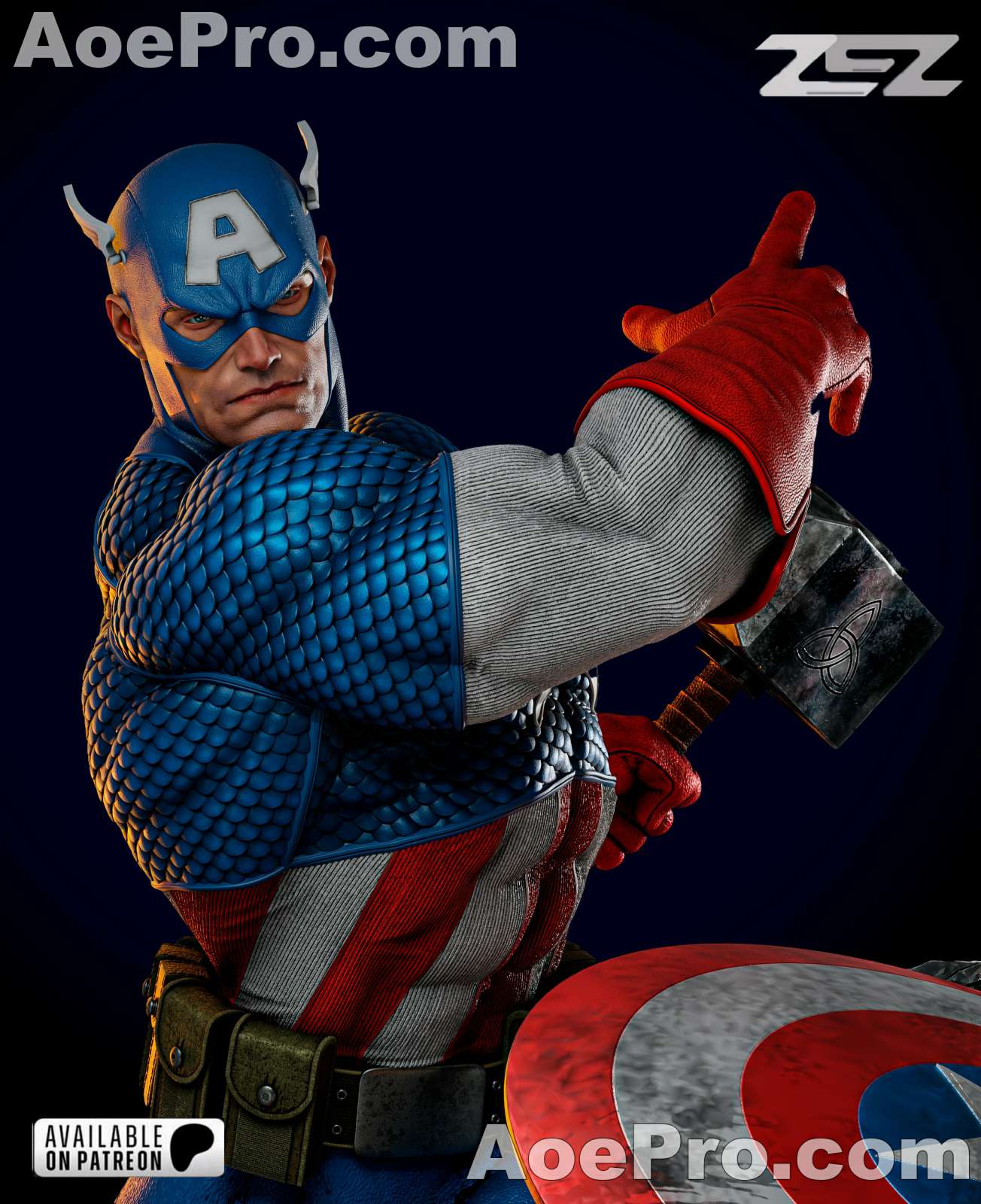 图片[3]|ZEZ Studio - Capitan America vs Ultron Sculpture and Busto – 3D PRINTABLE Figure STL - NXlfB1|NXlfB1