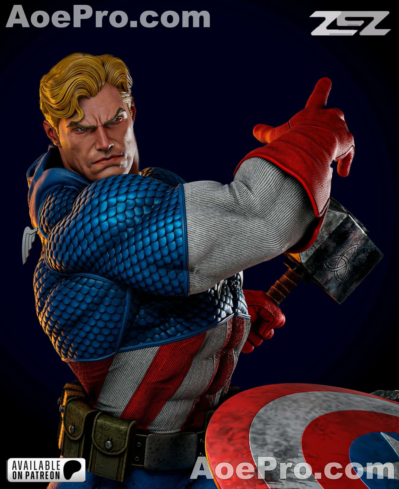 图片[4]|ZEZ Studio - Capitan America vs Ultron Sculpture and Busto – 3D PRINTABLE Figure STL - NXlfB1|NXlfB1