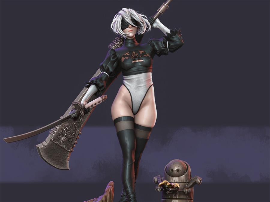 NieR Automata 2B - 3D Print Model - NXlfB1|NXlfB1