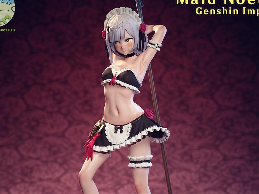 Pikky Prints - Maid Noelle – 3D Print Model Figure STL - NXlfB1|NXlfB1