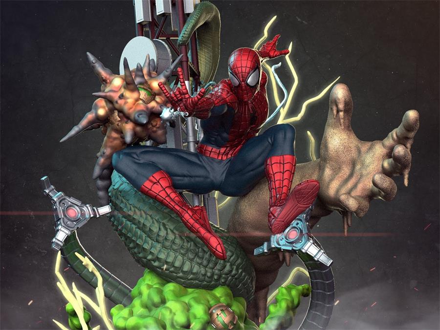 Spidey VS Sinister – 3D PRINTABLE Figure STL - NXlfB1|NXlfB1