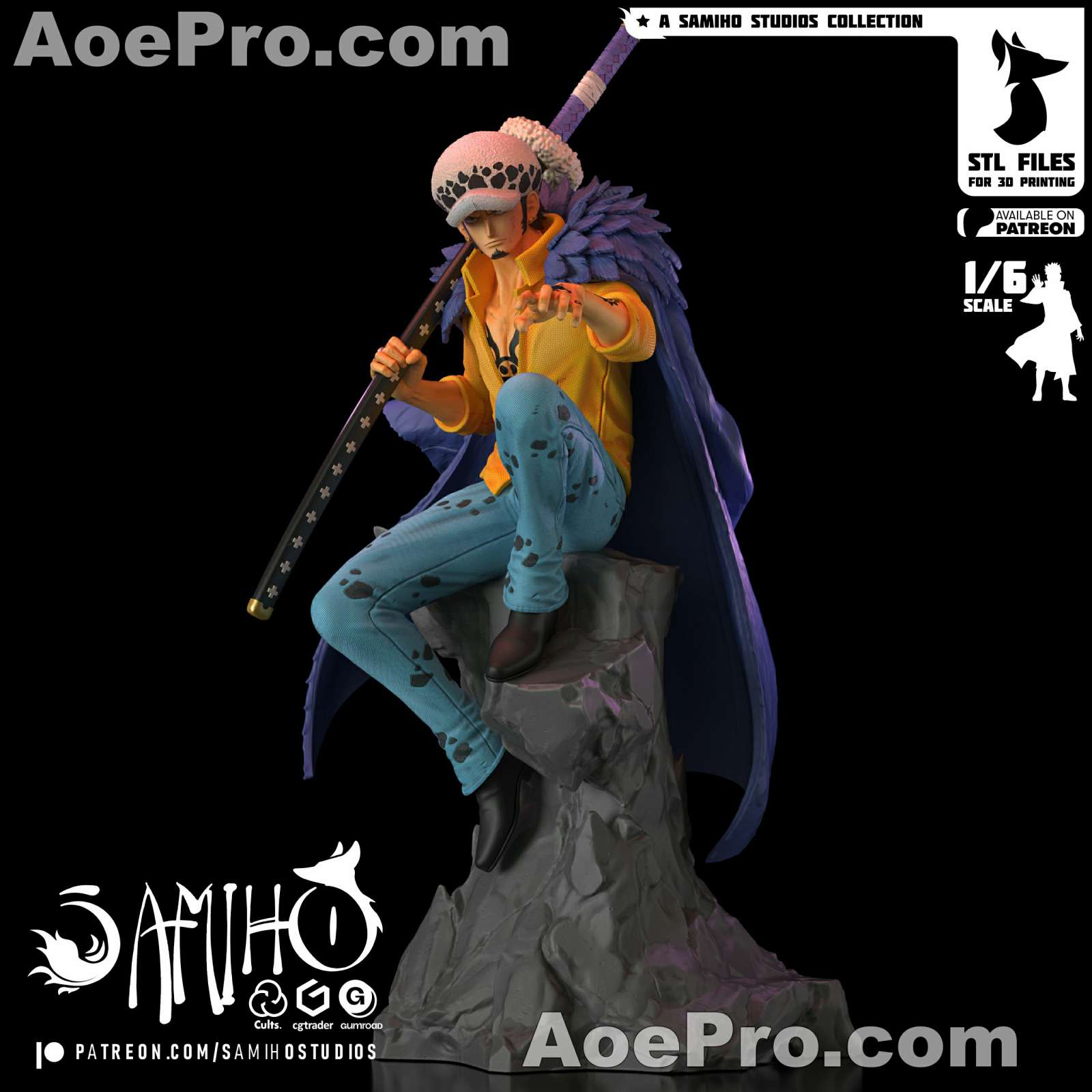 图片[1]|Samiho Studios Trafalgar Law – 3D PRINTABLE Figure STL - NXlfB1|NXlfB1