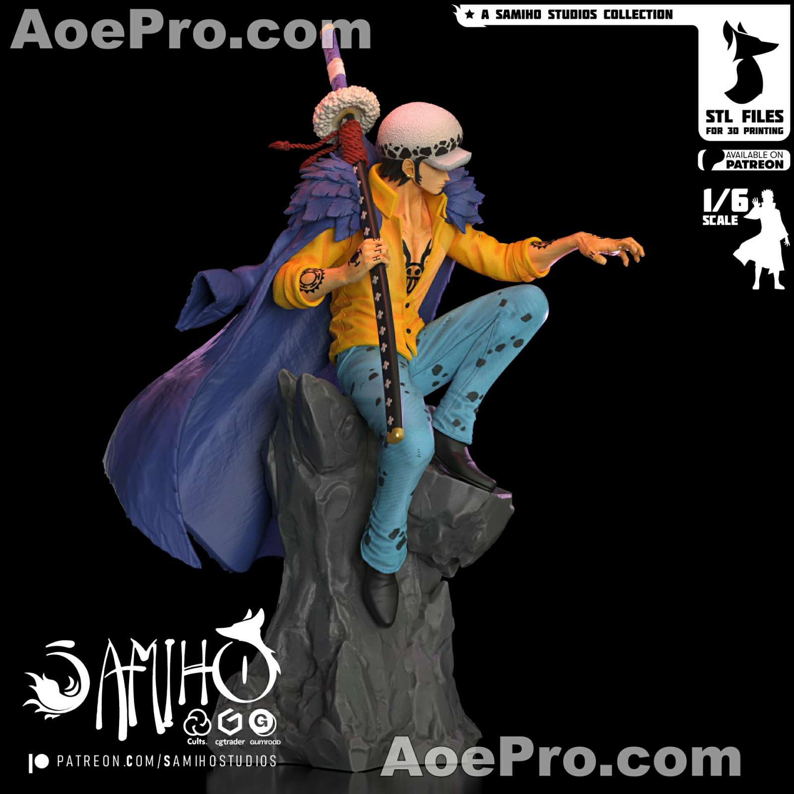 图片[4]|Samiho Studios Trafalgar Law – 3D PRINTABLE Figure STL - NXlfB1|NXlfB1