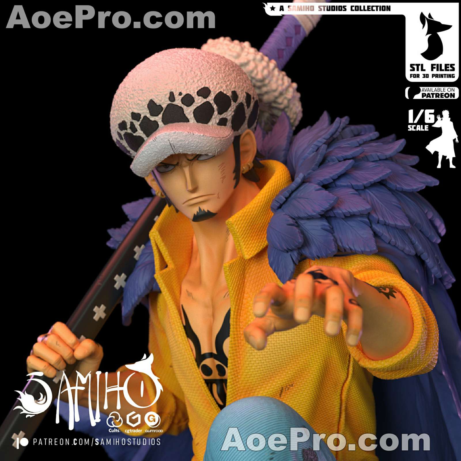 图片[5]|Samiho Studios Trafalgar Law – 3D PRINTABLE Figure STL - NXlfB1|NXlfB1