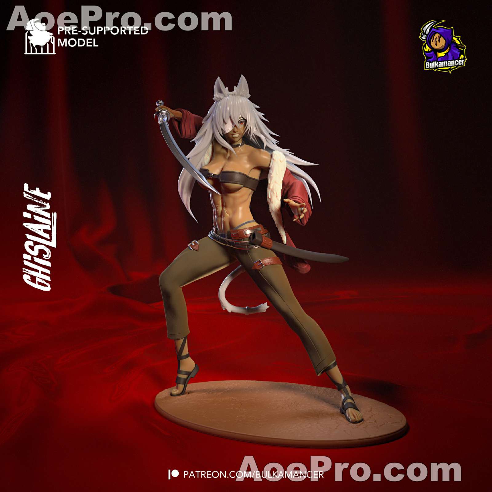 图片[1]|Mushoku Tensei - Ghislaine Dedoldia – 3D PRINTABLE Figure STL - NXlfB1|NXlfB1