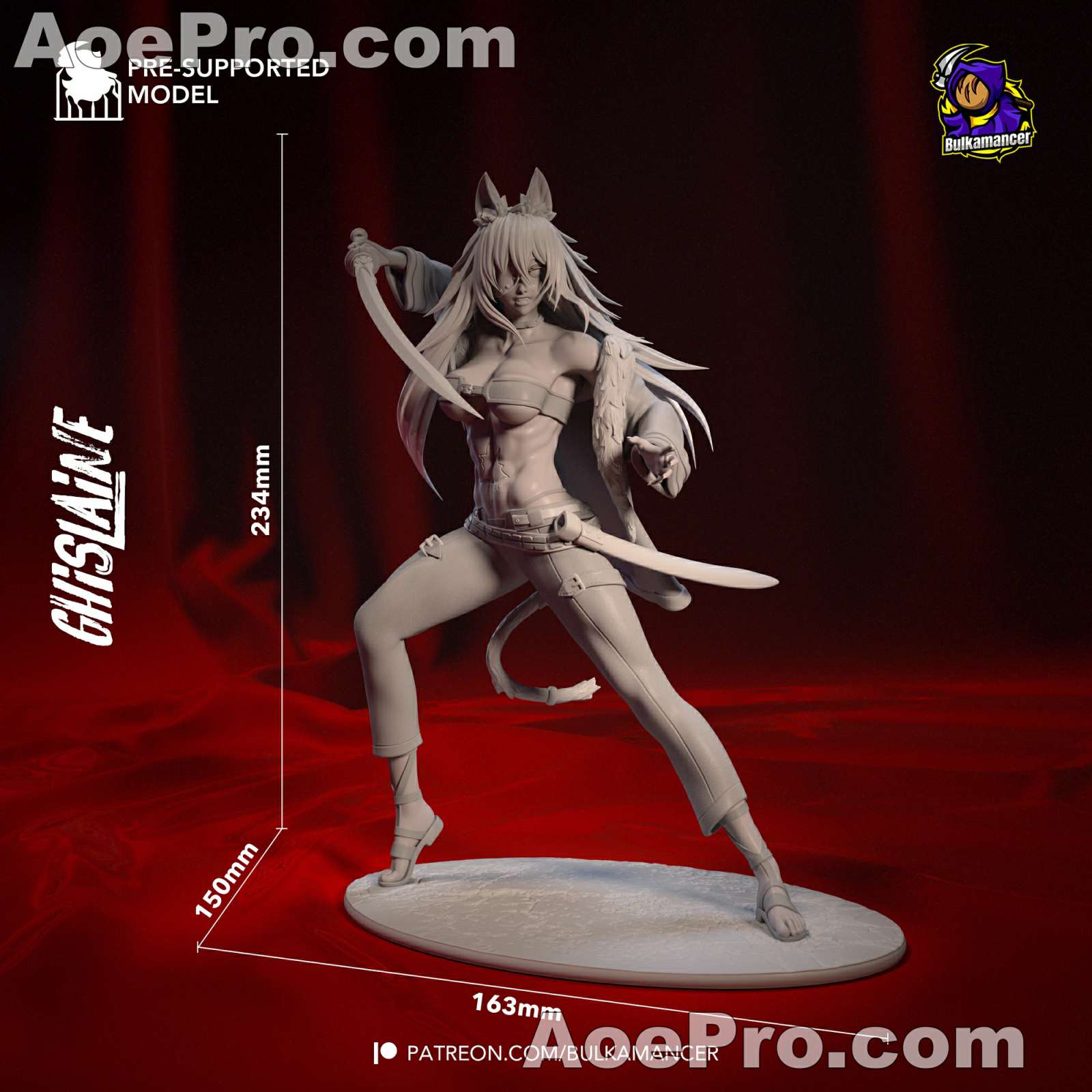 图片[2]|Mushoku Tensei - Ghislaine Dedoldia – 3D PRINTABLE Figure STL - NXlfB1|NXlfB1