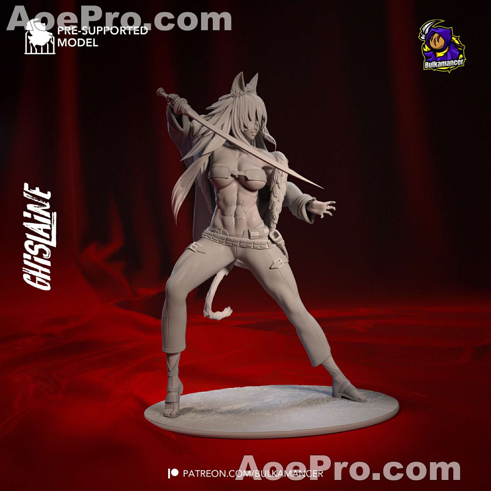 图片[4]|Mushoku Tensei - Ghislaine Dedoldia – 3D PRINTABLE Figure STL - NXlfB1|NXlfB1