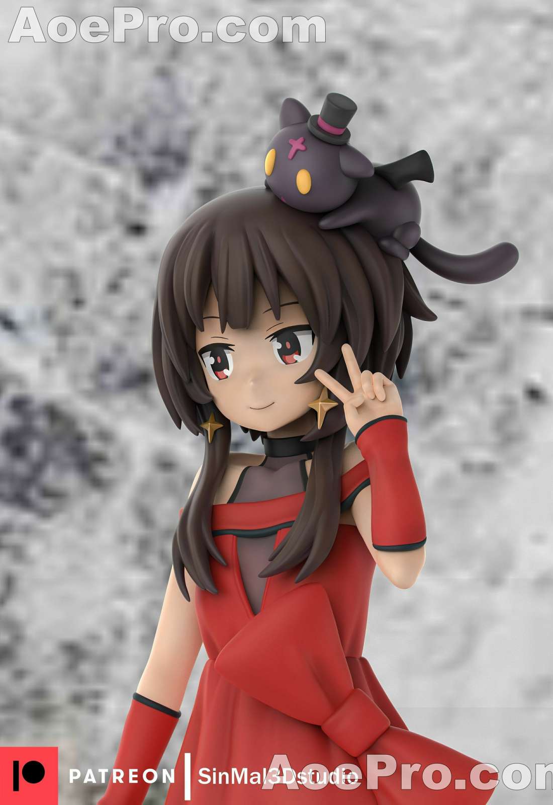 图片[1]|Sin3Dstudio - Konosuba Megumin – 3D PRINTABLE Figure STL - NXlfB1|NXlfB1