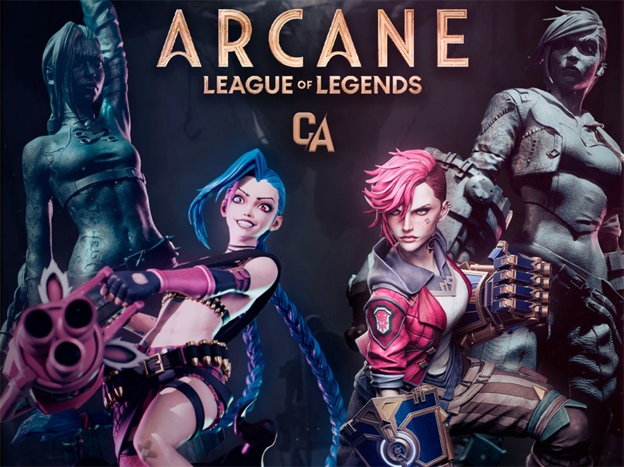 Ca 3d Studios - Arcane League of Legends - Jinx and Vi – 3D Print Model Figure - NXlfB1|NXlfB1